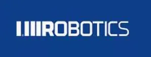 הלוגו "IIIIROBOTICS" כתוב בלבן על רקע כחול.