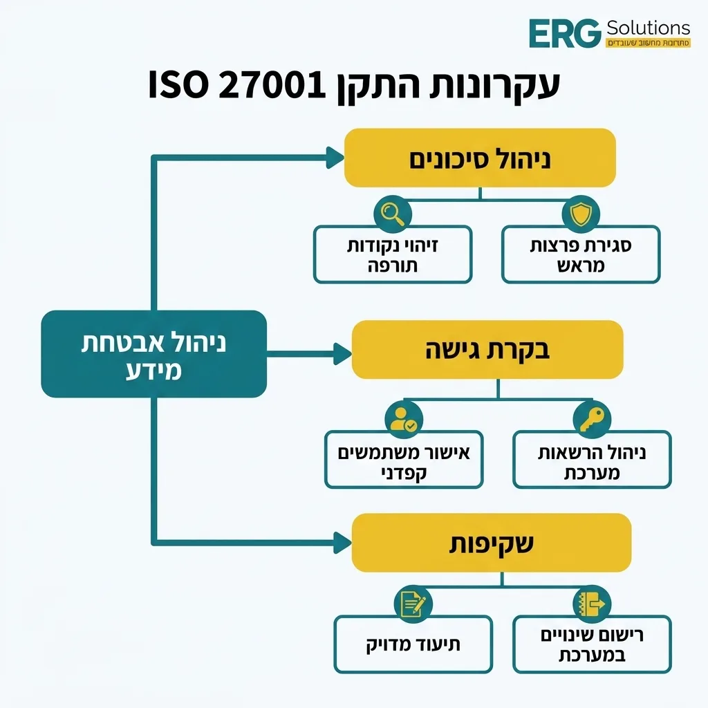 אינפוגרפיקה — עקרונות התקן ISO 27001: ניהול אבטחת מידע